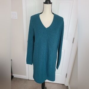 J. Jill Tall Teal Long Line Tunic Sweater